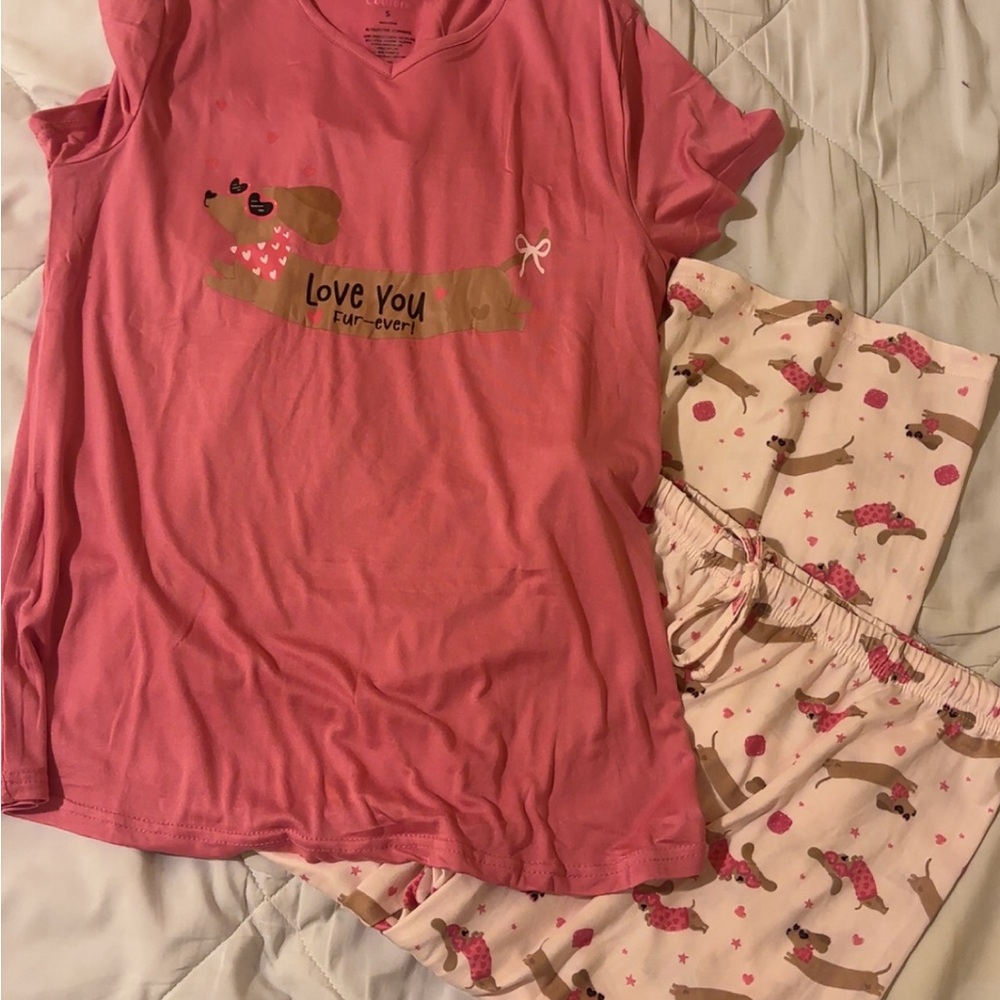 Pink Dachshund Pajama Set